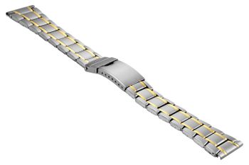 Bransoleta do zegarka Bisset srebrno-złota stalowa 22mm ZEGBR-12224.jpg